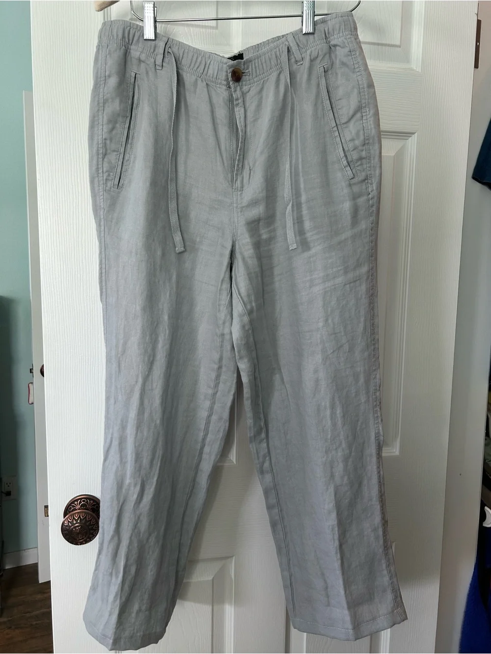 Club Room Light Gray Drawstring 100% Linen Chinos